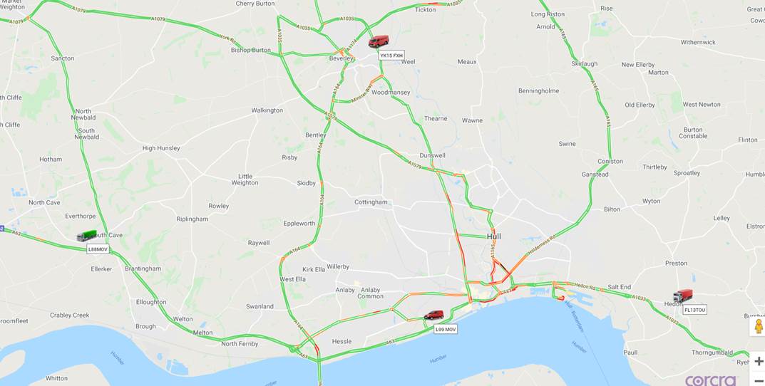 Map of the Hardakers Removals coverage area in Hull and East Yorkshire